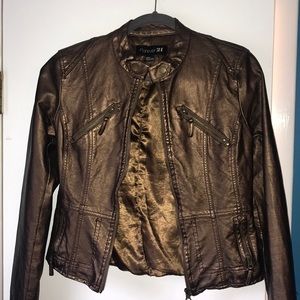 Forever21 Bronze Leather Jacket